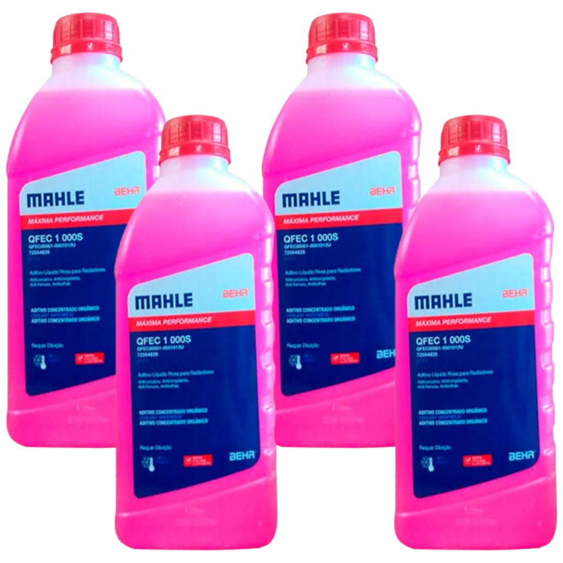 Kit 4 Litros Aditivo Radiador Concentrado Rosa Mahle Berh - (1)