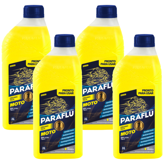 Kit 4 Litros Aditivo Radiador Amarelo Moto Pronto para Uso - Paraflu - 10-3037 - (1)
