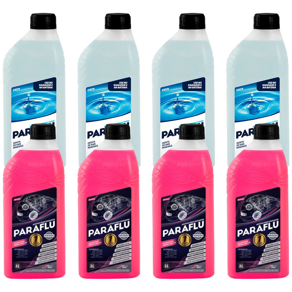 Kit 4L Aditivo Radiador Concentrado + 4L Água Desmineralizada - Paraflu - 10-3031 / 10-3056 - (1)