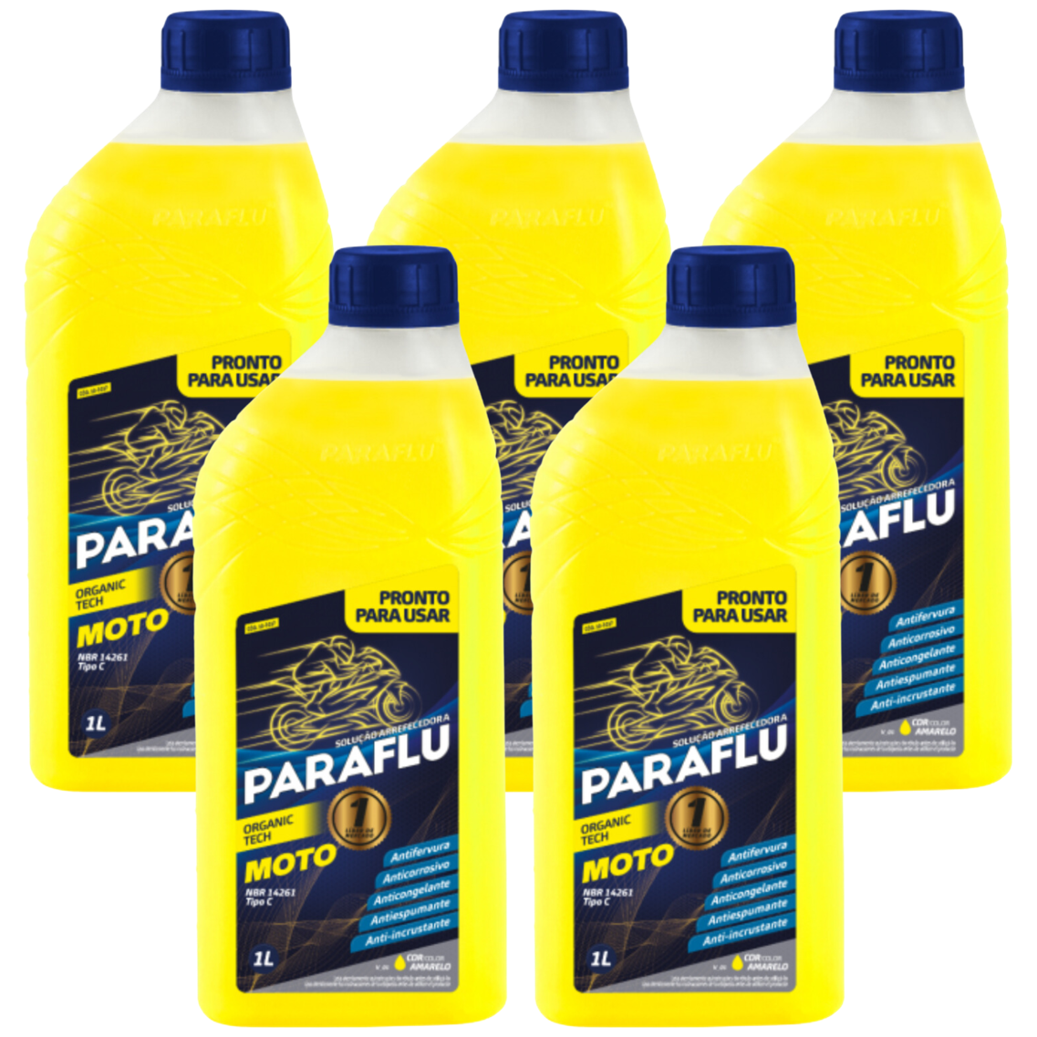 Kit 5 Litros Aditivo Radiador De Moto Pronto Para Uso Orgânico Amarelo - Paraflu - 10-3037 - (1)