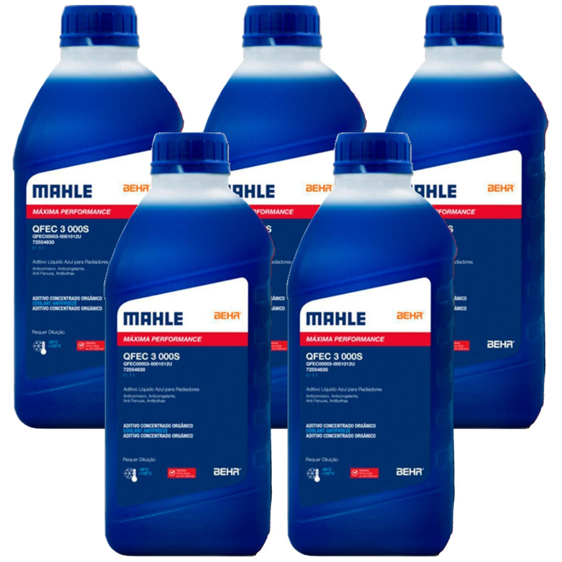 Kit 5 Litros Aditivo Radiador Concentrado Azul Mahle Berh - (1)