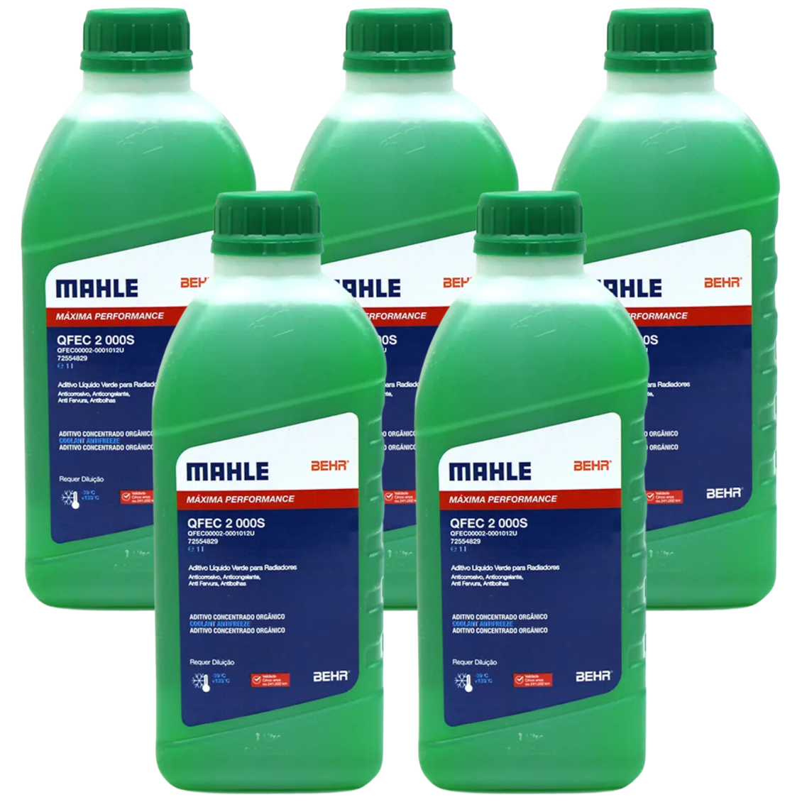 Kit 5 Litros Aditivo Radiador Concentrado Verde Mahle Berh - (1)
