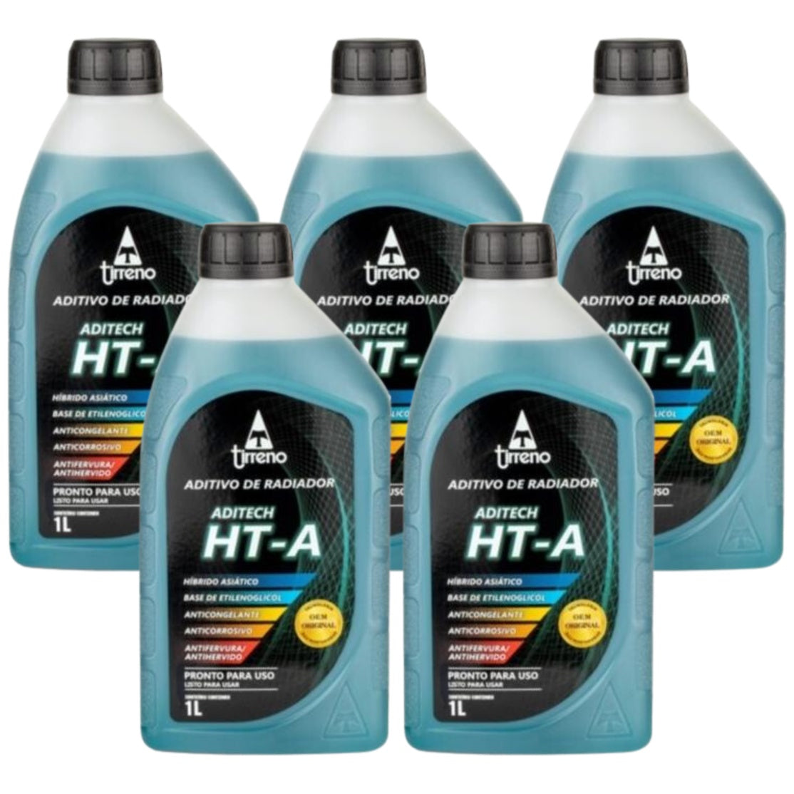 Kit 5 Litros Aditivo Radiador Azul Pronto para Uso - Tirreno - FLU/DS/272FU1 - (1)