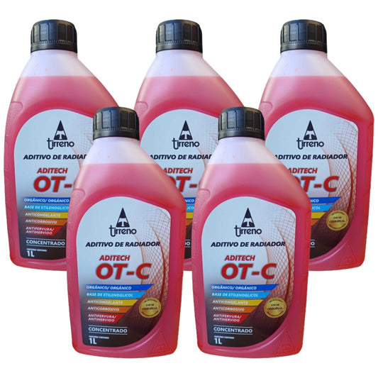 Kit 5 Litros Aditivo Radiador Concentrado Tirreno Orgânico OT-C Laranja - (1)