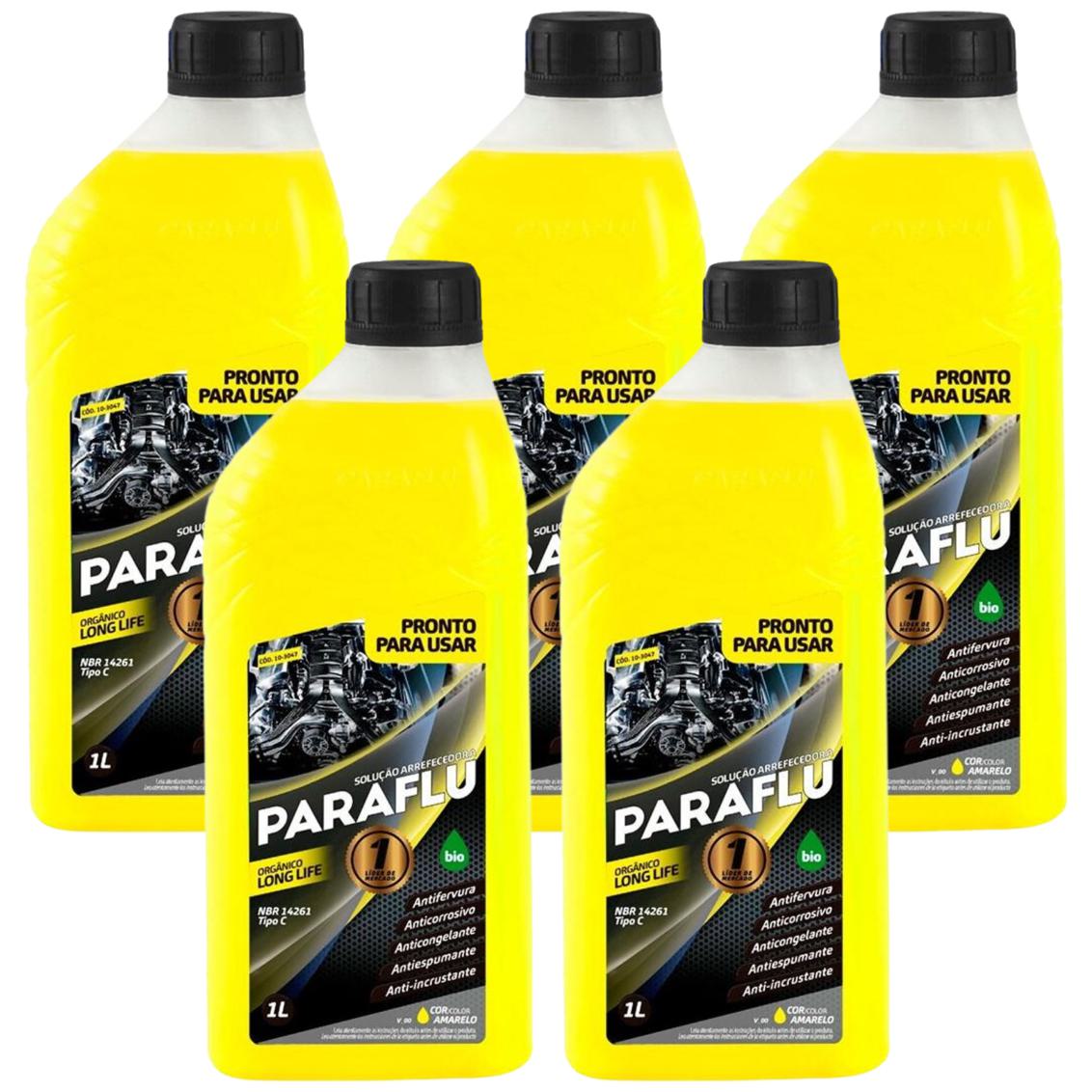 Kit 5 Litros Aditivo Radiador Pronto Para Uso Paraflu Bio Orgânico Amarelo - (1)