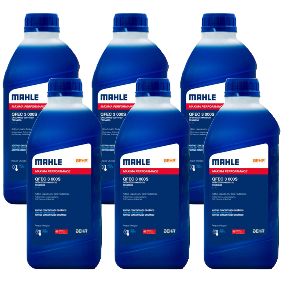 Kit 6 Litros Aditivo Radiador Concentrado Azul Mahle Berh - (1)