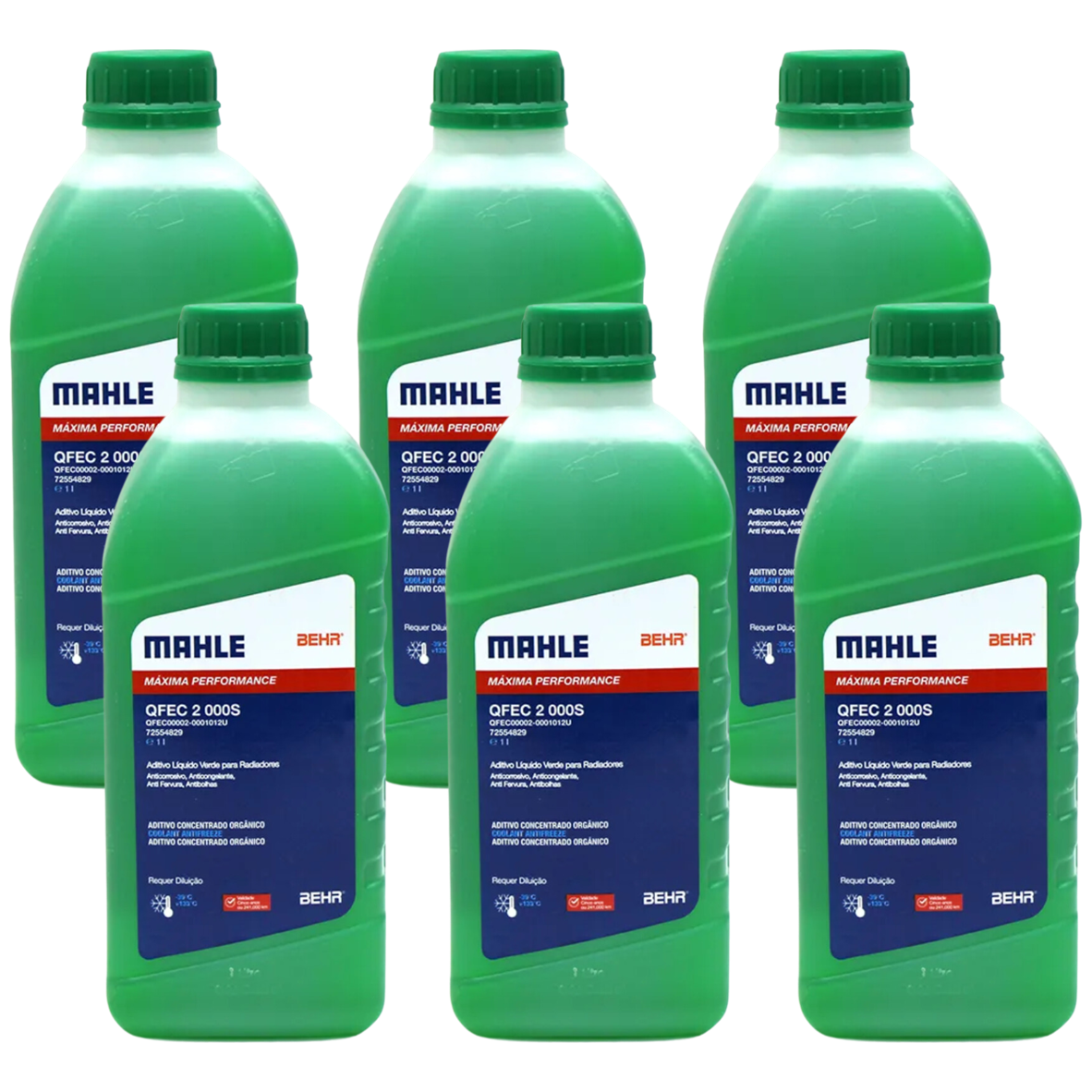 Kit 6 Litros Aditivo Radiador Concentrado Verde Mahle Berh - (1)