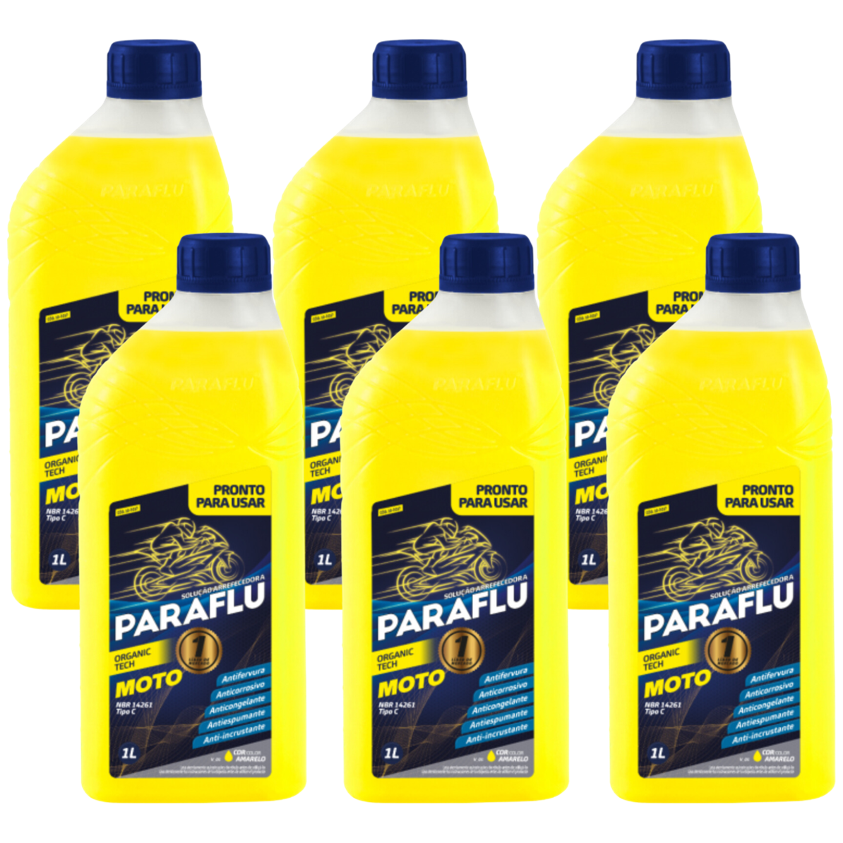 Kit 6 Litros Aditivo Radiador Amarelo Moto Pronto para Uso - Paraflu - 10-3037 - (1)