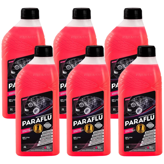 Kit 6 Litros Aditivo Radiador Concentrado Rosa Montadora Orgânico - Paraflu - 10-3010 - (1)