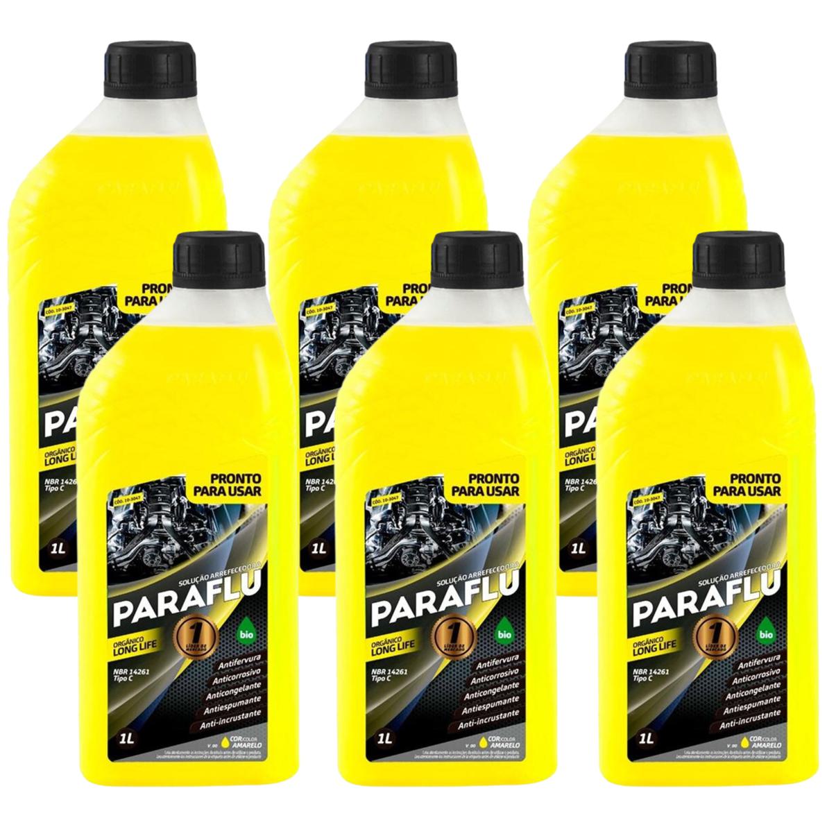 Kit 6 Litros Aditivo Radiador Pronto Para Uso Paraflu Bio Orgânico Amarelo - (1)