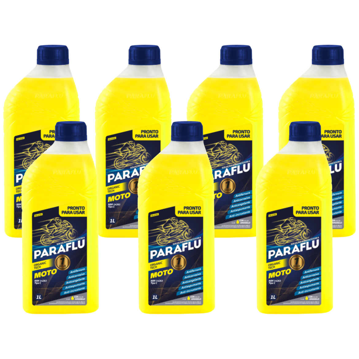 Kit 7 Litros Aditivo Radiador Amarelo Moto Pronto para Uso - Paraflu - 10-3037 - (1)