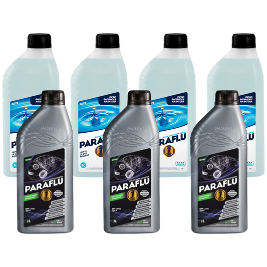 Kit 7 Litros com 3L Aditivo Radiador Verde + 4L Água - Paraflu - 10-3007/10-3031 - (1)