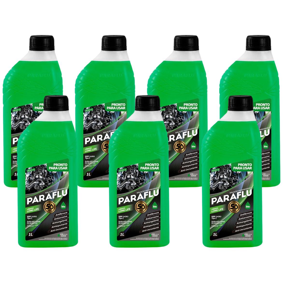 Kit 7 Litros Aditivo Radiador Pronto Para Uso Paraflu Bio Híbrido Verde - (1)