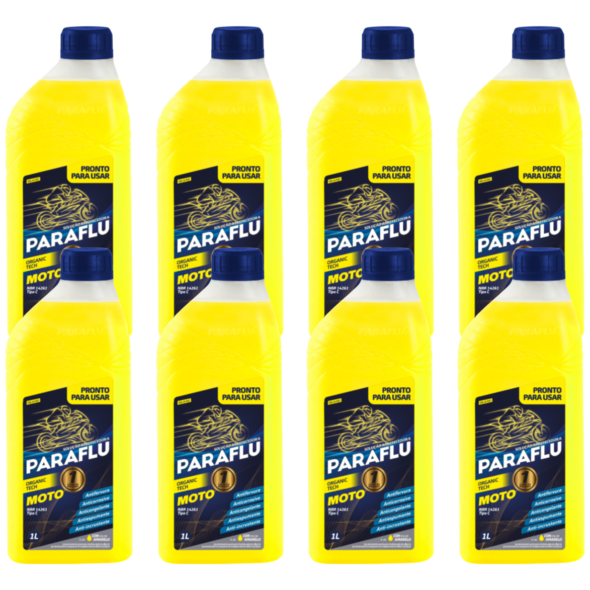Kit 8 Litros Aditivo Radiador Amarelo Moto Pronto para Uso - Paraflu - 10-3037 - (1)