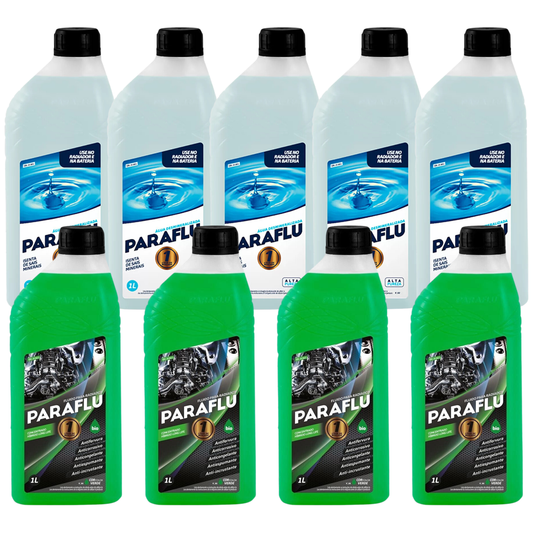 Kit 9 Litros com 4L Aditivo Radiador Verde + 5L Água - Paraflu - 10-3013/10-3031 - (1)
