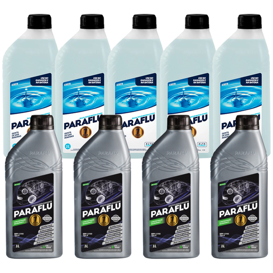 Kit 9 Litros com 4L Aditivo Radiador Verde + 5L Água - Paraflu - 10-3007/10-3031 - (1)