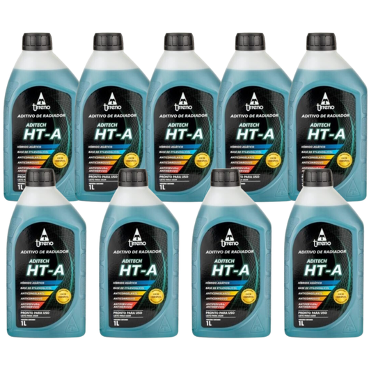 Kit 9 Litros Aditivo Radiador Pronto Para Uso Tirreno Ht-a Híbrido Asiático Azul - (1)