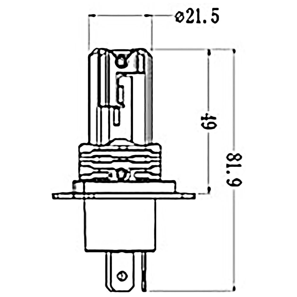 Lâmpada Led H4 9 A 32V 25W C1 Incolor - Gauss - GL254H4LED - (2)