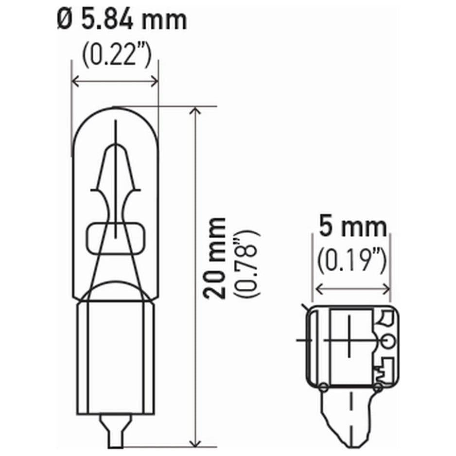 Lâmpada Miniatura Amarela 12V 1,2W - Hella - 2721 - (3)