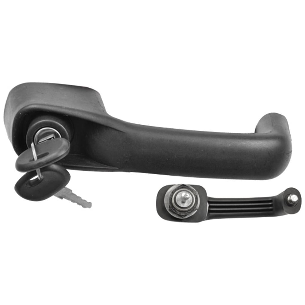 Maçaneta Externa - Tipo Pino - C/ Porca de Fixação - Preto - C/Chave - Universal - 60687 - (1)