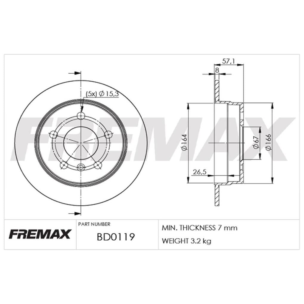 Par de Discos de Freio Sólido Traseiro - Fremax - BD0119 - (2)