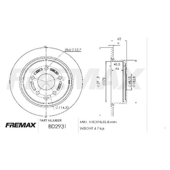Par de Discos de Freio Sólido Traseiro - Fremax - BD2931 - (2)