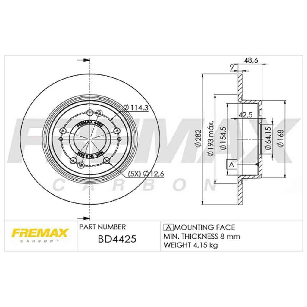 Par de Discos de Freio Sólido Traseiro - Fremax - BD4425 - (2)