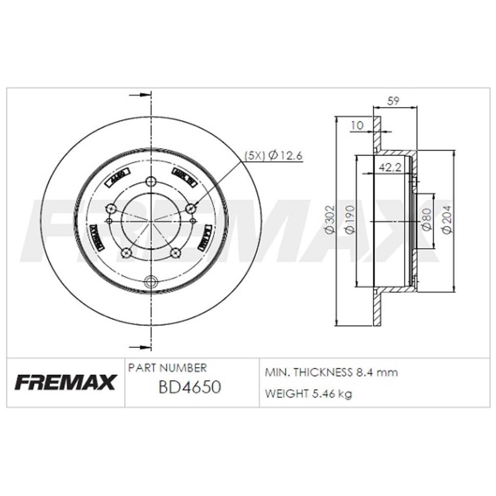 Par de Discos de Freio Sólido Traseiro - Fremax - BD4650 - (2)