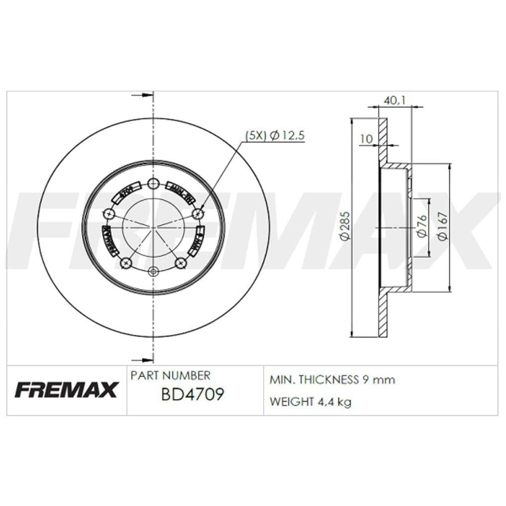Par de Discos de Freio Sólido Traseiro - Fremax - BD4709 - (2)