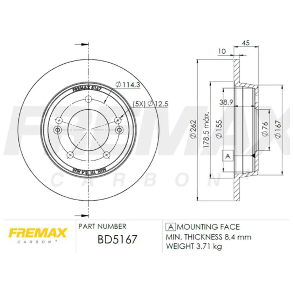 Par de Discos de Freio Sólido Traseiro - Fremax - BD5167 - (2)