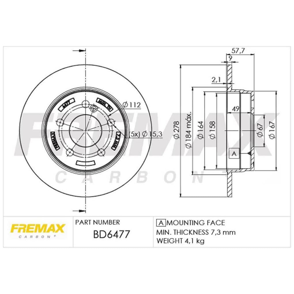 Par de Discos de Freio Sólido Traseiro - Fremax - BD6477 - (2)