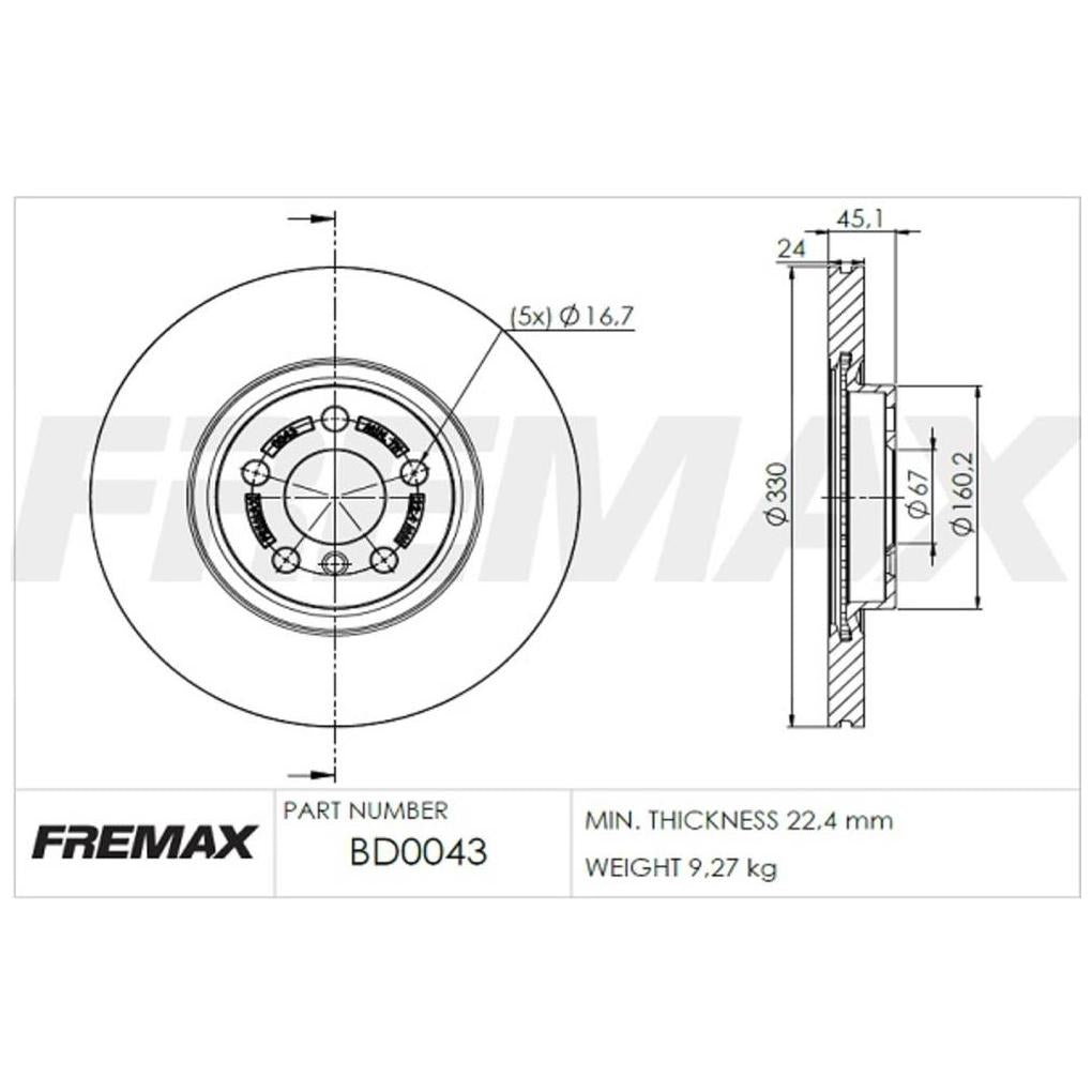 Par de Discos de Freio Ventilado Dianteiro - Fremax - BD0043 - (2)