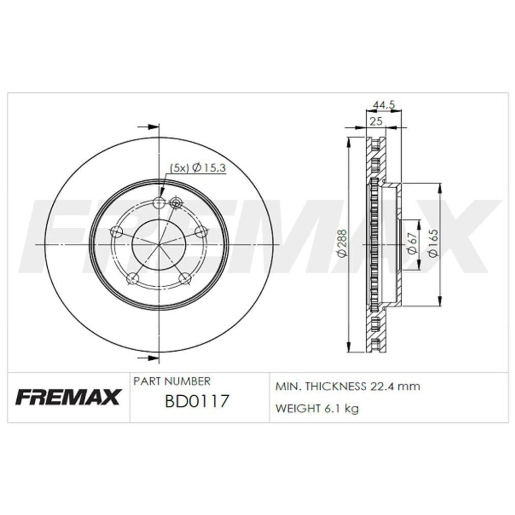 Par de Discos de Freio Ventilado Dianteiro - Fremax - BD0117 - (2)