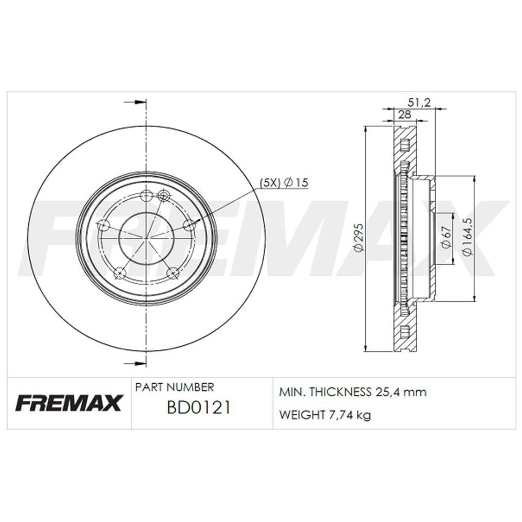 Par de Discos de Freio Ventilado Dianteiro - Fremax - BD0121 - (2)