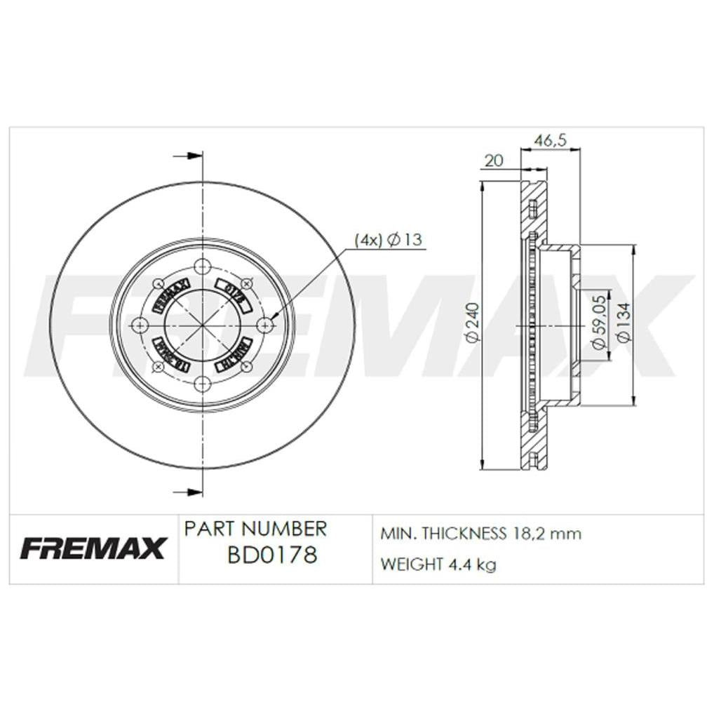 Par de Discos de Freio Ventilado Dianteiro - Fremax - BD0178 - (2)