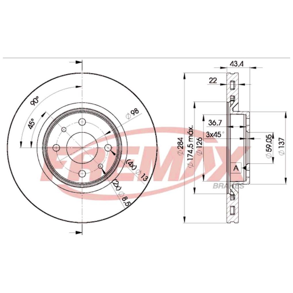 Par de Discos de Freio Ventilado Dianteiro - Fremax - BD0356 - (2)