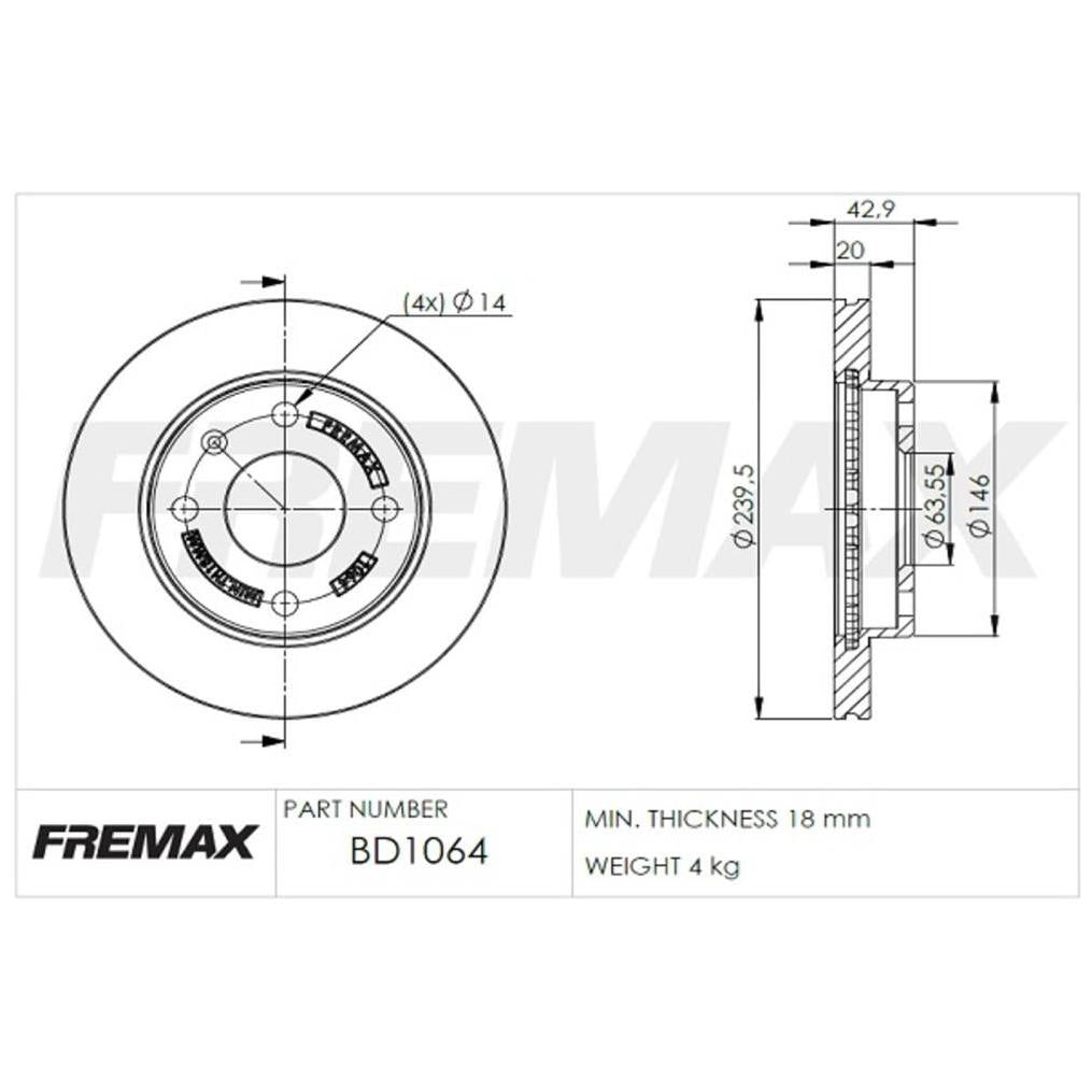 Par de Discos de Freio Ventilado Dianteiro - Fremax - BD1064 - (2)