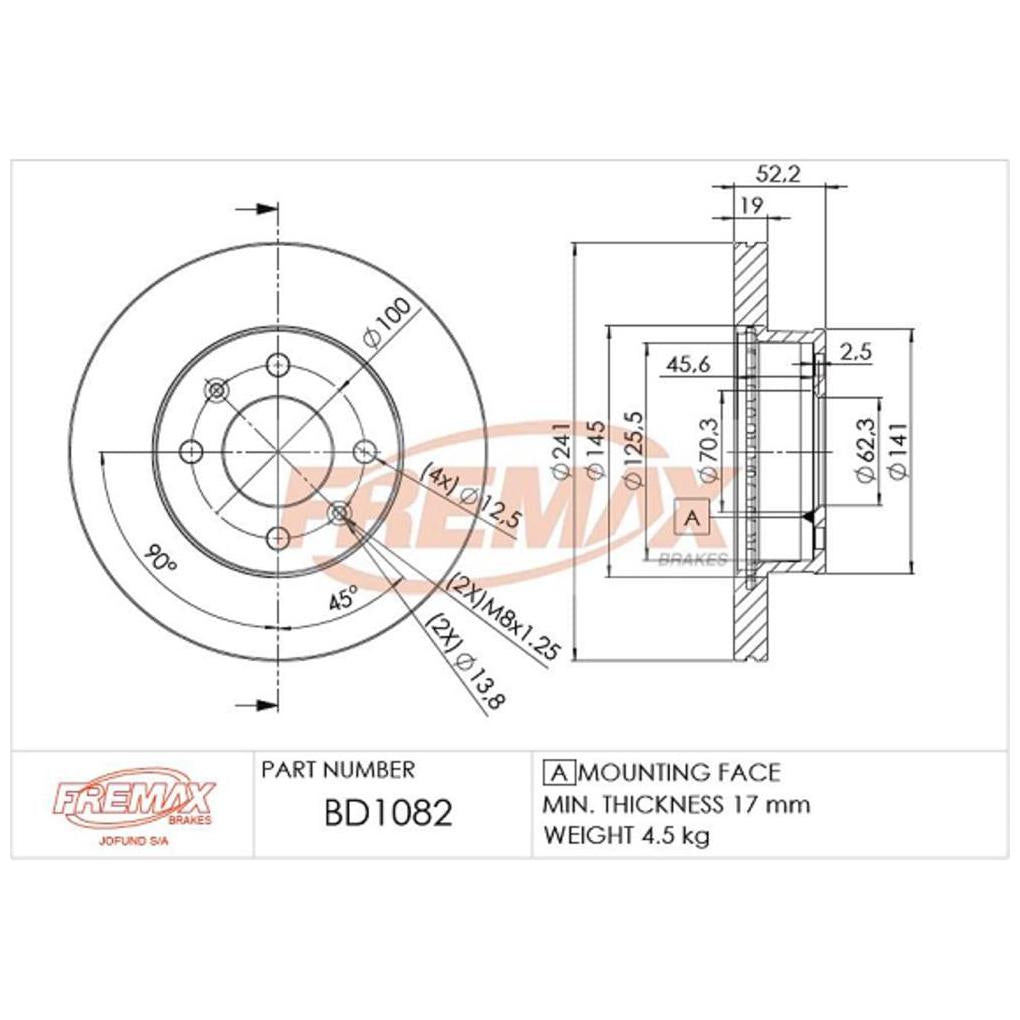 Par de Discos de Freio Ventilado Dianteiro - Fremax - BD1082 - (2)