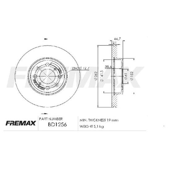 Par de Discos de Freio Ventilado Dianteiro - Fremax - BD1256 - (2)