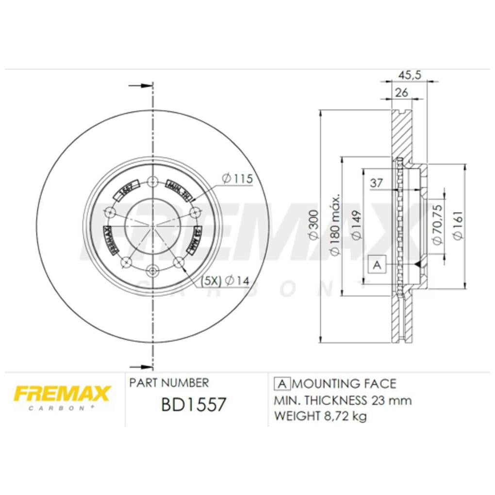 Par de Discos de Freio Ventilado Dianteiro - Fremax - BD1557 - (2)