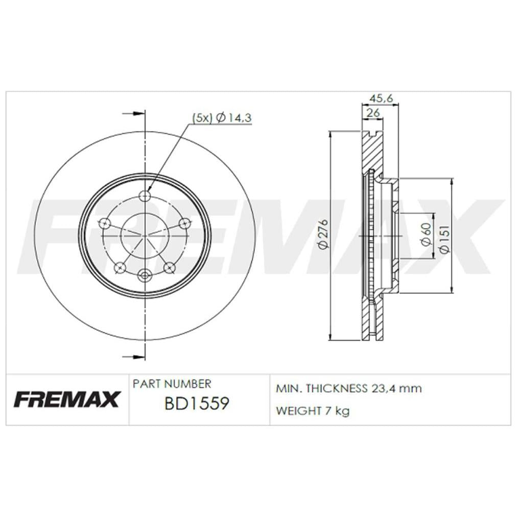 Par de Discos de Freio Ventilado Dianteiro - Fremax - BD1559 - (2)
