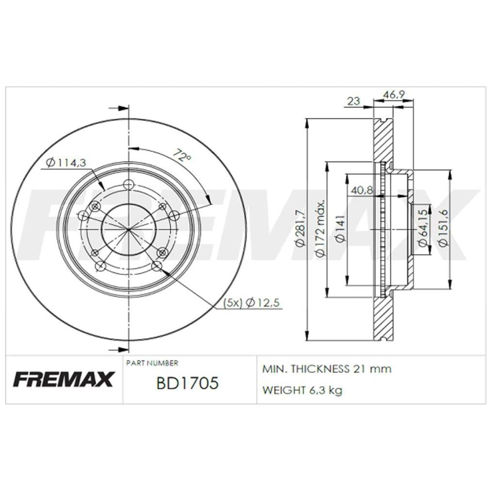 Par de Discos de Freio Ventilado Dianteiro - Fremax - BD1705 - (2)