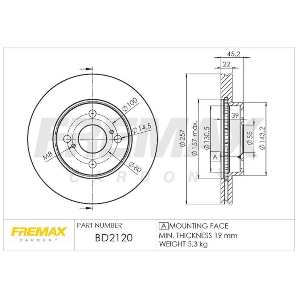Par de Discos de Freio Ventilado Dianteiro - Fremax - BD2120 - (2)