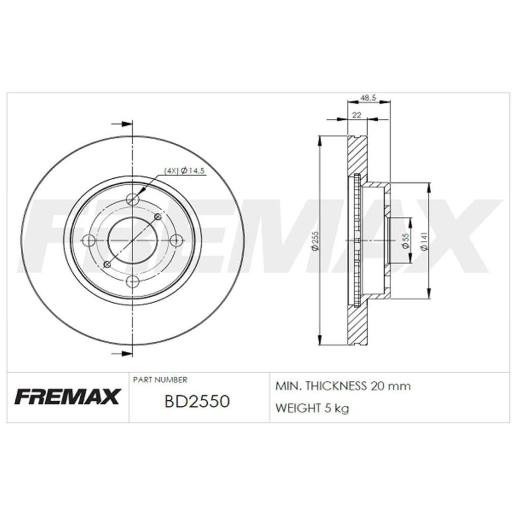 Par de Discos de Freio Ventilado Dianteiro - Fremax - BD2550 - (2)