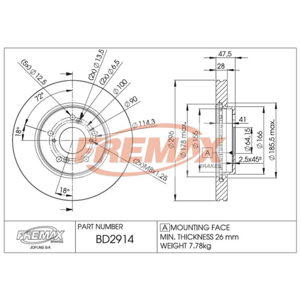 Par de Discos de Freio Ventilado Dianteiro - Fremax - BD2914 - (2)