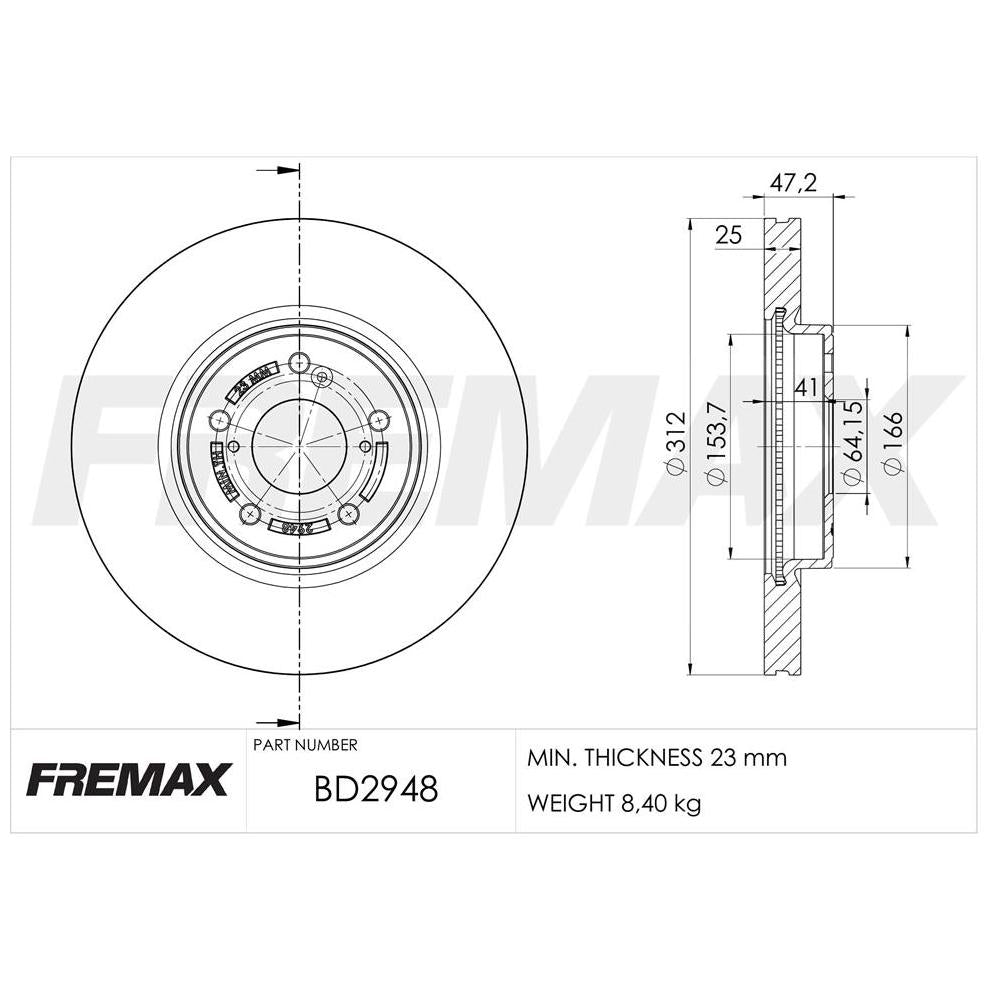 Par de Discos de Freio Ventilado Dianteiro - Fremax - BD2948 - (2)