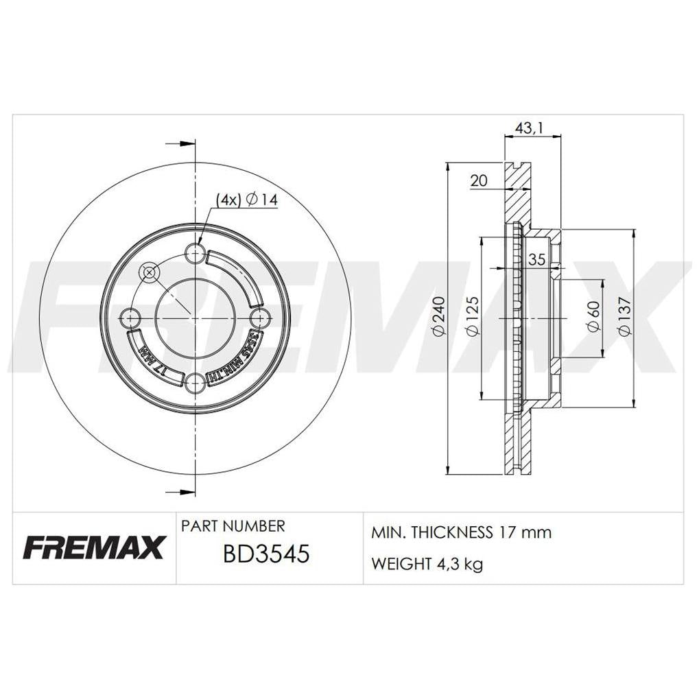 Par de Discos de Freio Ventilado Dianteiro - Fremax - BD3545 - (2)