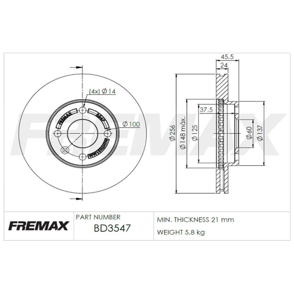 Par de Discos de Freio Ventilado Dianteiro - Fremax - BD3547 - (2)