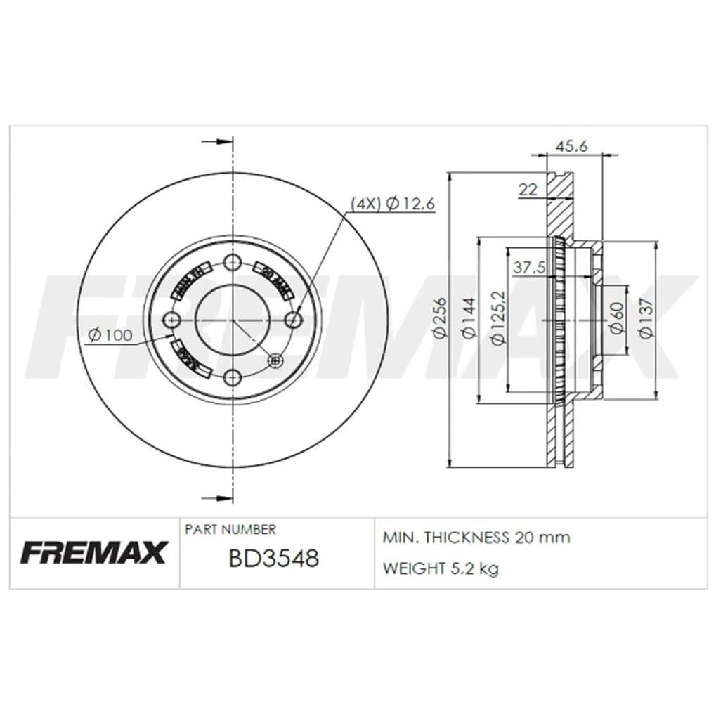 Par de Discos de Freio Ventilado Dianteiro - Fremax - BD3548 - (2)