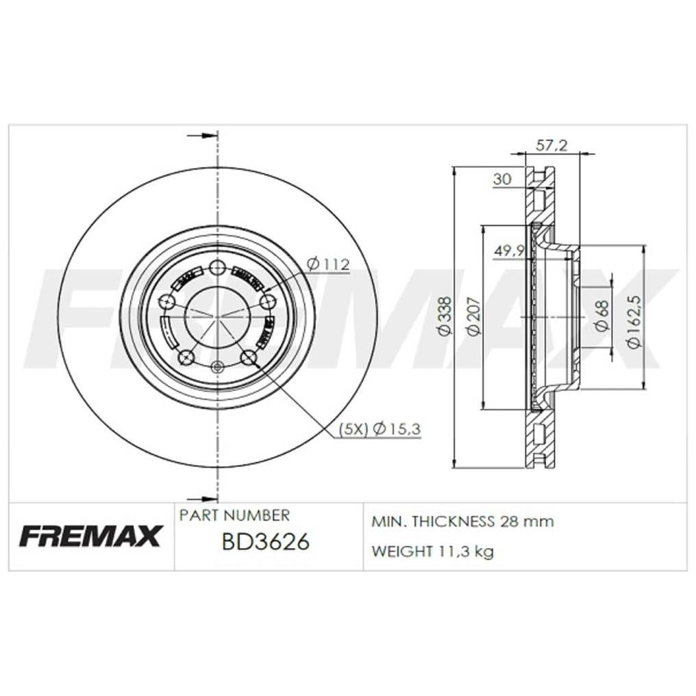 Par do Discos do Freio Ventilado Dianteiro - Fremax - BD3626 - (2)